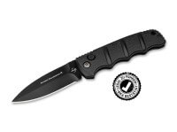 Taschenmesser, Schwarz, Druckknopf, Slipjoint, D2, Aluminium Taschenmesser, Schwarz, Druckknopf, Slipjoint, D2, Aluminium