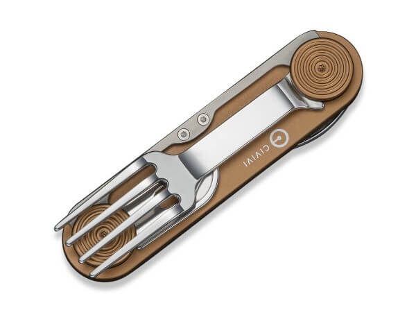 Campingbesteck, Braun, Nagelhau, Slipjoint, Edelstahl, Aluminium