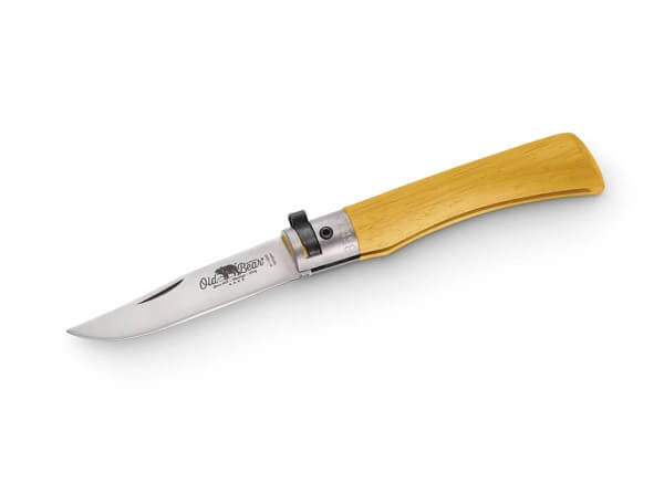 Taschenmesser, Gelb, Nagelhau, Twist Lock, 420, Holz