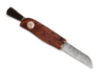 Feststehendes Messer, Braun, Damast, Maserbirkenholz Feststehendes Messer, Braun, Damast, Maserbirkenholz