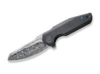 Taschenmesser, Schwarz, Flipper, Framelock, Damast, Titan Taschenmesser, Schwarz, Flipper, Framelock, Damast, Titan