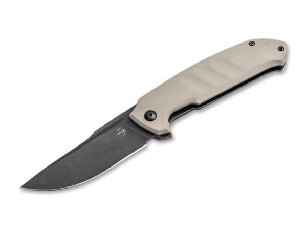 Taschenmesser, Beige, Flipper, Linerlock, 440B, G10