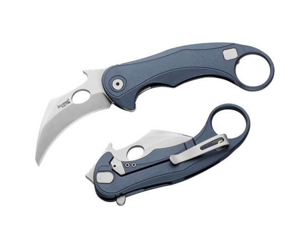 Taschenmesser, Blau, Wave, Framelock, M390, Aluminium
