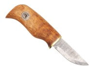 Feststehendes Messer, Braun, Damast, Maserbirkenholz Feststehendes Messer, Braun, Damast, Maserbirkenholz