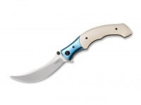 Taschenmesser, Weiß, Flipper, Linerlock, 12C27, Edelstahl Taschenmesser, Weiß, Flipper, Linerlock, 12C27, Edelstahl