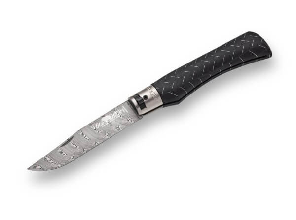 Taschenmesser, Schwarz, Nagelhau, Twist Lock, Damast, Aluminium