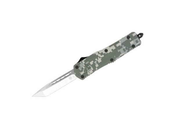 Taschenmesser, Camo, Druckknopf, OTF, D2, Aluminium