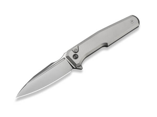 Taschenmesser, Silber, Flipper, Button Lock, M390, Titan