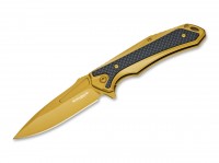 Taschenmesser, Khaki, Flipper, Linerlock, 440A, Kohlefaser Taschenmesser, Khaki, Flipper, Linerlock, 440A, Kohlefaser