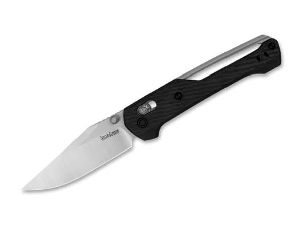 Taschenmesser, Schwarz, Daumenpin, Schieberiegel, 14C28N, GRN