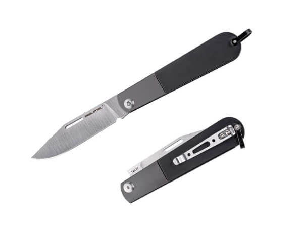 Taschenmesser, Schwarz, Nagelhau, Slipjoint, 12C27, Edelstahl