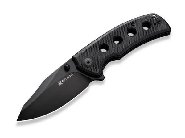 Taschenmesser, Schwarz, Daumenpin, Linerlock, 9Cr18MoV, G10