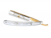 Rasiermesser, Weiß, Kohlenstoffstahl, Perlmutt-Imitat Rasiermesser, Weiß, Kohlenstoffstahl, Perlmutt-Imitat