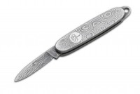 Taschenmesser, Silber, Nein, Slipjoint, Damast, Damast Taschenmesser, Silber, Nein, Slipjoint, Damast, Damast