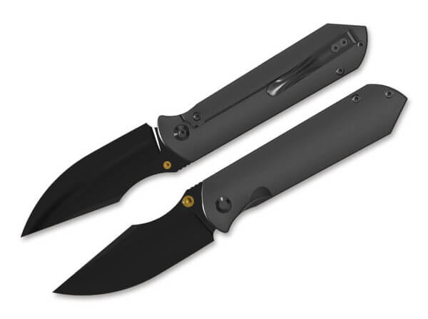 Taschenmesser, Grau, Daumenpin, Framelock, Elmax, Titan