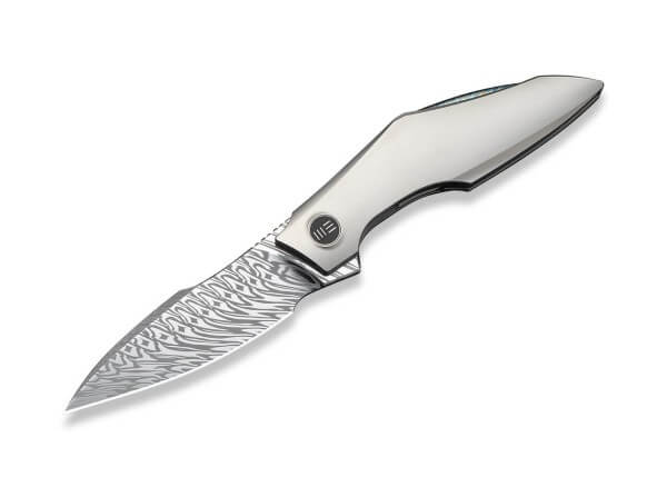 Taschenmesser, Grau, Flipper, Linerlock, Damast, Titan