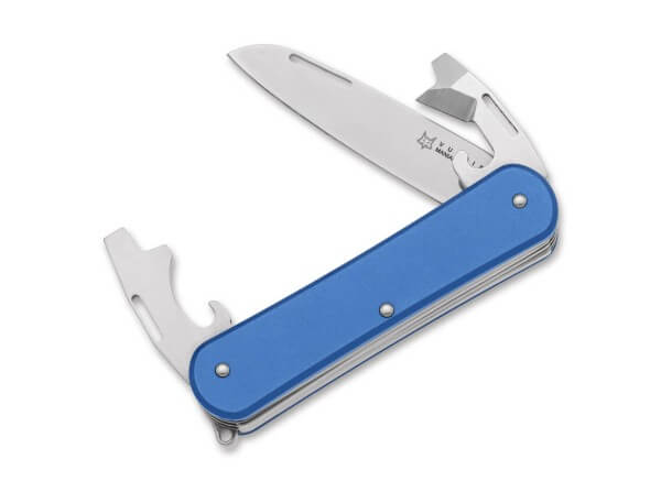 Taschenmesser, Blau, Nagelhau, Slipjoint, N690, Aluminium