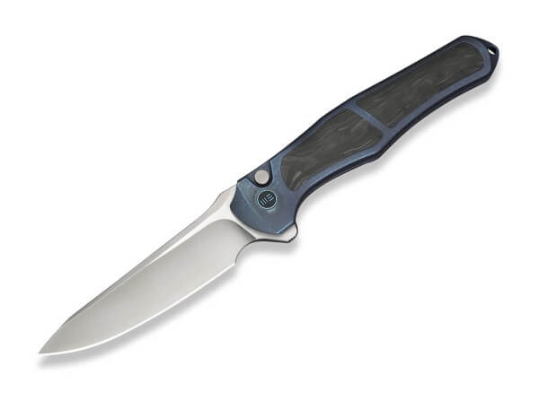 Taschenmesser, Blau, Flipper, Button Lock, M390, Titan