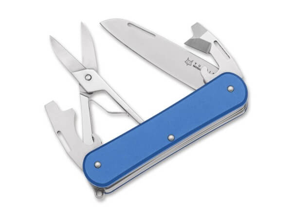 Taschenmesser, Blau, Nagelhau, Slipjoint, N690, Aluminium