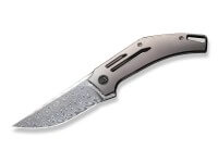 Taschenmesser, Grau, Flipper, Framelock, Damast, Titan Taschenmesser, Grau, Flipper, Framelock, Damast, Titan