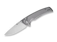 Taschenmesser, Grau, Flipper, Button Lock, D2, Aluminium Taschenmesser, Grau, Flipper, Button Lock, D2, Aluminium