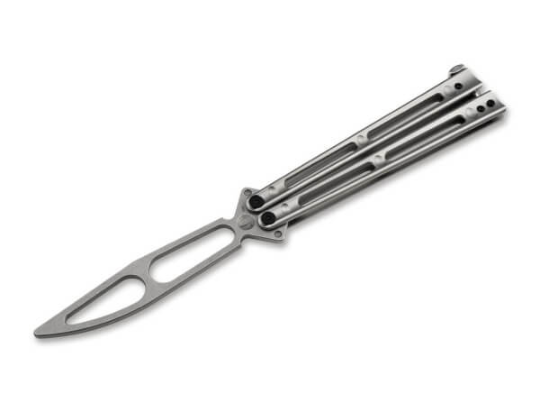 Taschenmesser, Grau, Balisong, 420, Edelstahl