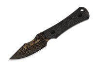 Feststehendes Messer, Schwarz, Damast, Micarta Feststehendes Messer, Schwarz, Damast, Micarta