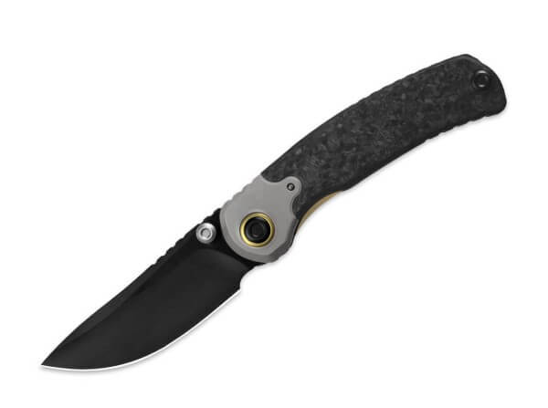 Taschenmesser, Schwarz, Daumenpin, Linerlock, CPM-20CV, Titan