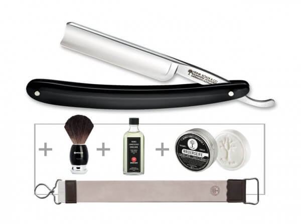 Rasiermesser, Schwarz, Kohlenstoffstahl, Kunststoff