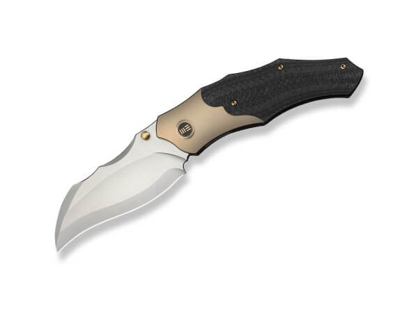 Taschenmesser, Gold, Daumenpin, Linerlock, CPM-20CV, Titan