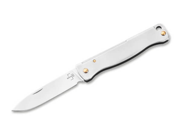 Taschenmesser, Silber, Nagelhau, Slipjoint, 12C27, Edelstahl