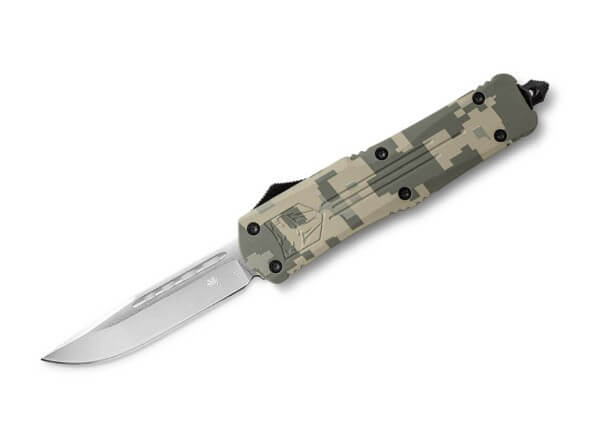 Taschenmesser, Camo, Druckknopf, OTF, D2, Aluminium