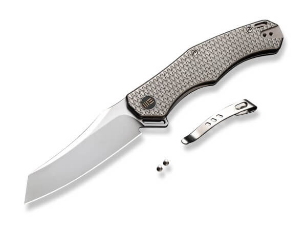 Taschenmesser, Silber, Flipper, Framelock, CPM-20CV, Titan