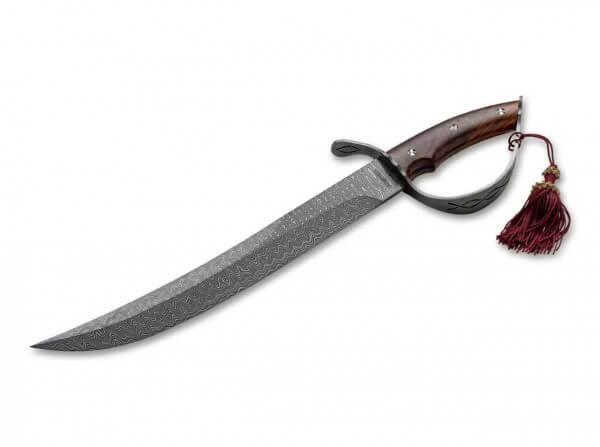 Champagnersäbel, Braun, Damast, Cocoboloholz