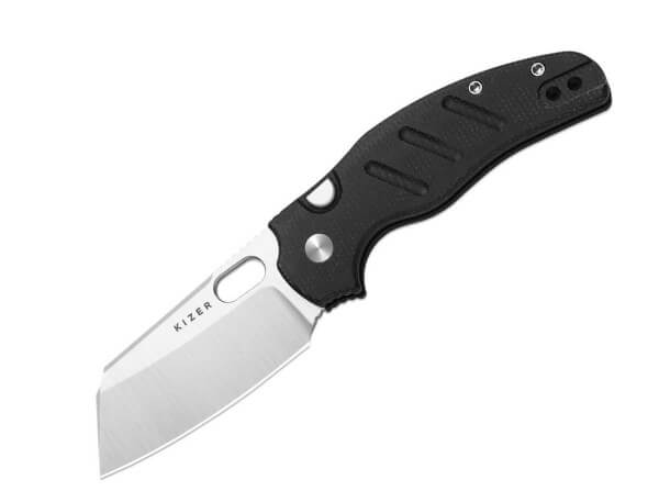 Taschenmesser, Schwarz, Daumenöffnung, Button Lock, Nitro-V, Micarta