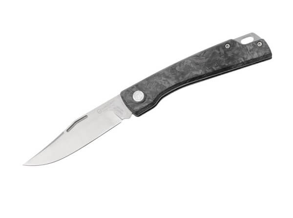 Taschenmesser, Schwarz, Nagelhau, Slipjoint, MagnaCut, Kohlefaser