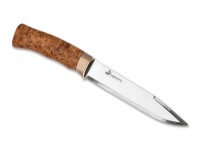 Feststehendes Messer, 12C27, Maserbirkenholz Feststehendes Messer, 12C27, Maserbirkenholz