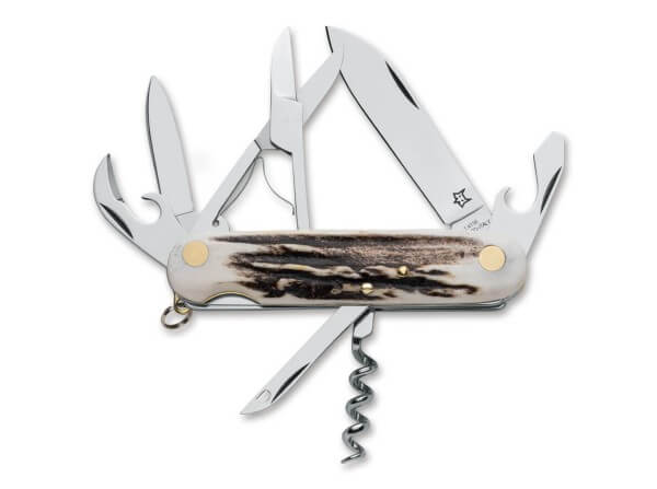 Taschenmesser, Braun, Nagelhau, Slipjoint, M390, Hirschhorn
