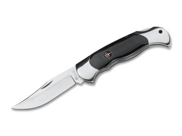 Taschenmesser, Schwarz, Nagelhau, Backlock, N690, Büffelhorn