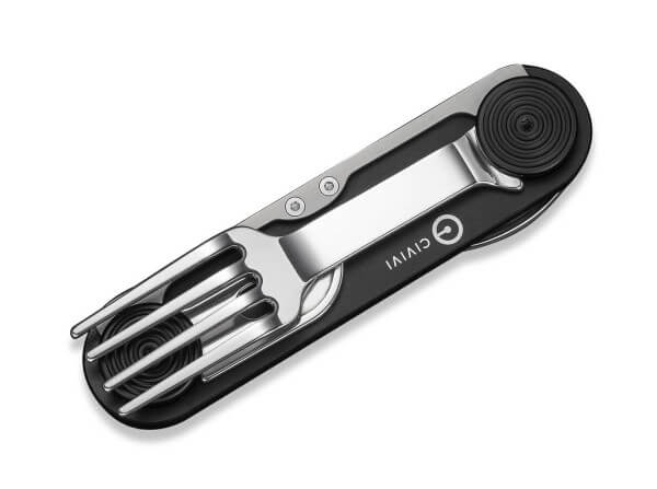 Campingbesteck, Schwarz, Nagelhau, Slipjoint, Edelstahl, Aluminium