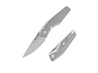 Taschenmesser, Grau, Daumenpin, Button Lock, Vanax, Titan Taschenmesser, Grau, Daumenpin, Button Lock, Vanax, Titan