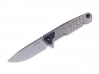 Taschenmesser, Grau, Flipper, Framelock, N690, Titan Taschenmesser, Grau, Flipper, Framelock, N690, Titan