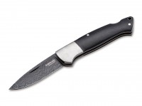 Taschenmesser, Schwarz, Nagelhau, Backlock, Damast, Grenadillholz Taschenmesser, Schwarz, Nagelhau, Backlock, Damast, Grenadillholz