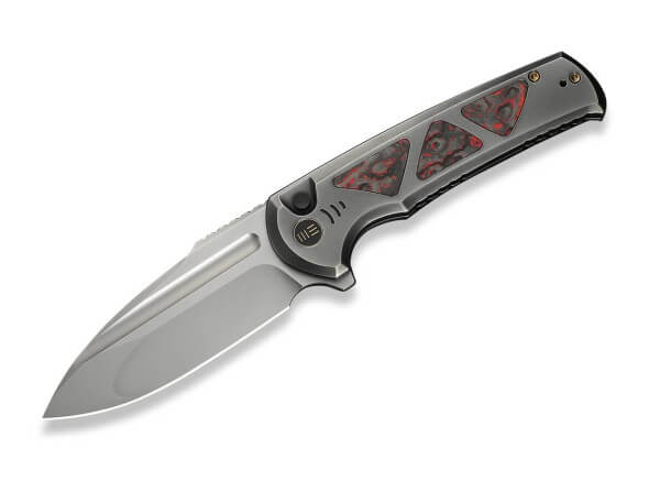 Taschenmesser, Rot, Flipper, Button Lock, M390, Titan