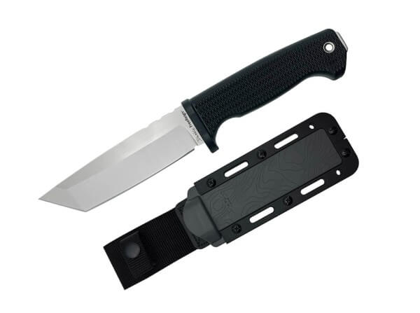 Feststehendes Messer, Schwarz, AUS-10A, Gummi