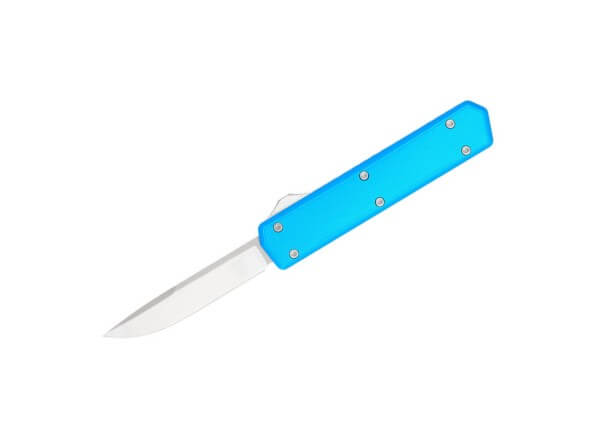 Taschenmesser, Blau, Druckknopf, OTF, 154CM, Aluminium