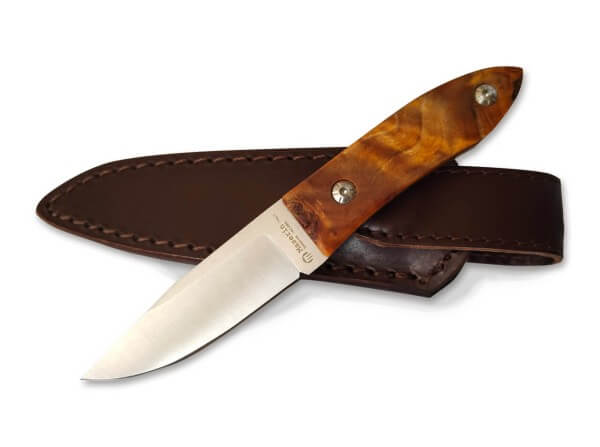 Feststehendes Messer, Braun, 14C28N, Stabilisiertes Holz