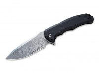 Taschenmesser, Schwarz, Flipper, Linerlock, Damast, G10 Taschenmesser, Schwarz, Flipper, Linerlock, Damast, G10
