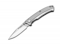 Taschenmesser, Silber, Daumenpin, Framelock, 440A, Edelstahl Taschenmesser, Silber, Daumenpin, Framelock, 440A, Edelstahl