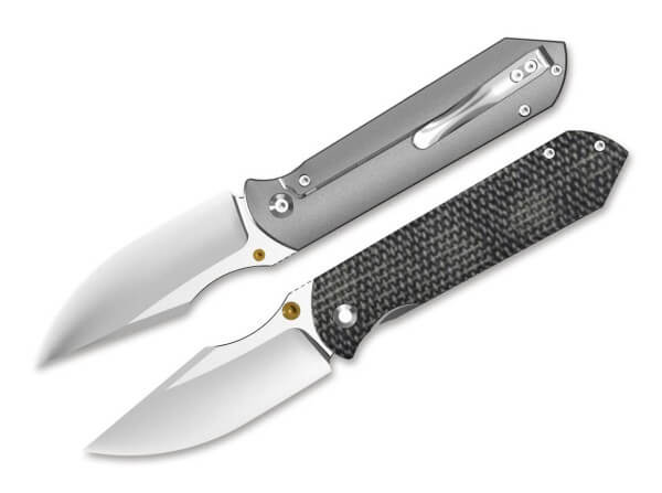 Taschenmesser, Schwarz, Daumenpin, Framelock, Elmax, Titan